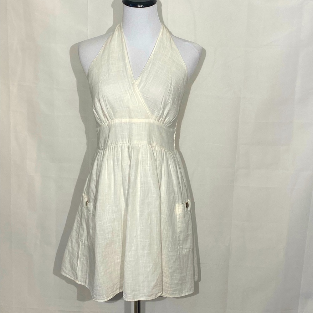 American Eagle off white 100% cotton halter dress  Size Medium NWT